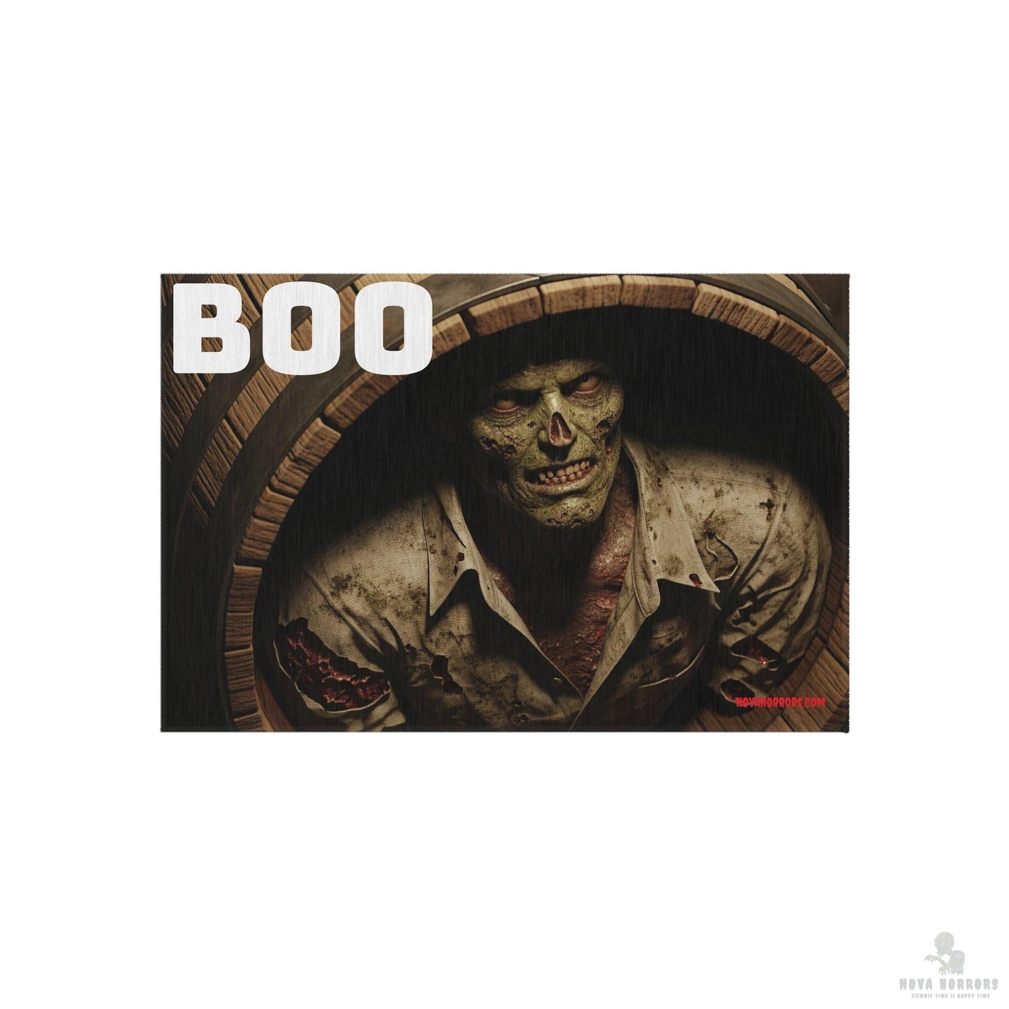 Boo Barrel Zombie Outdoor Rug - Doormat