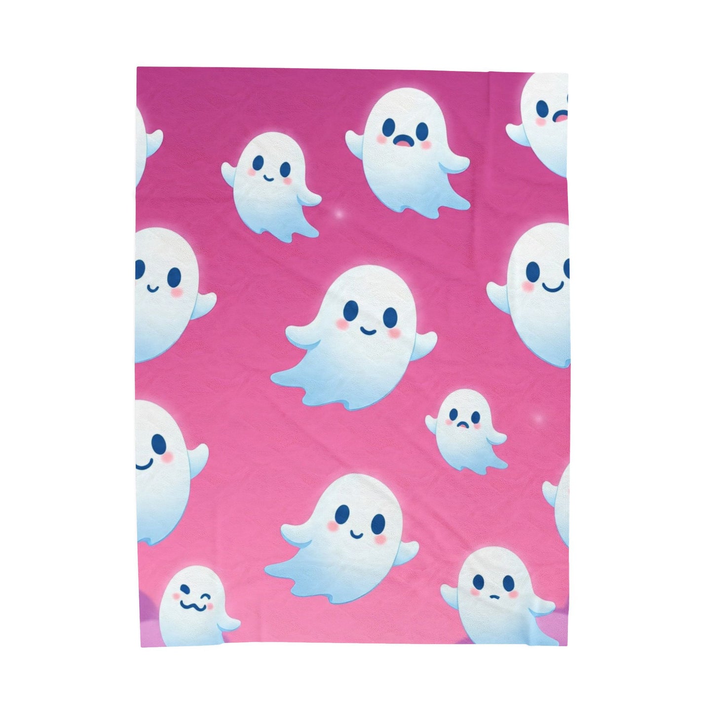 Cotton Candy Ghosts Cozy Plush Blanket – Pastel Spooky Cute Halloween Throw