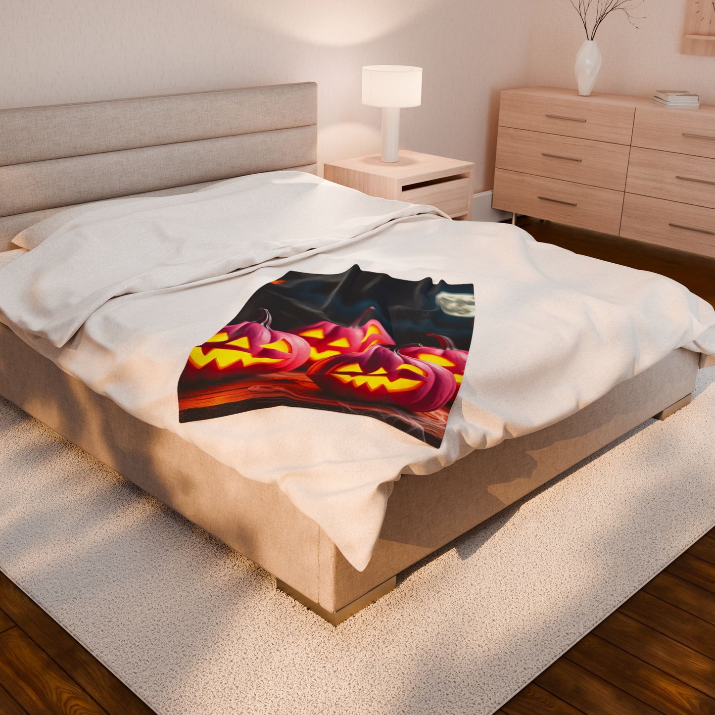 The Rosy Pumpkin Slumber Wrap Plush Blanket – Spooky Cute Halloween Throw