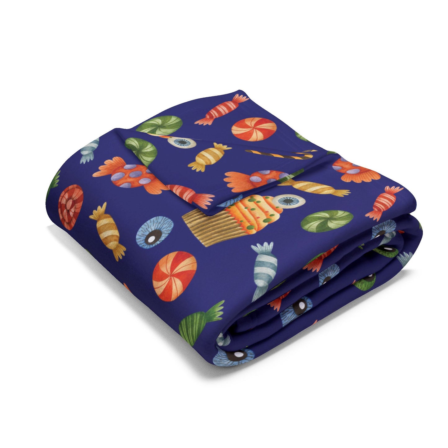Halloween Candy Fleece Blanket – Cozy Spooky Throw for Fall Nights