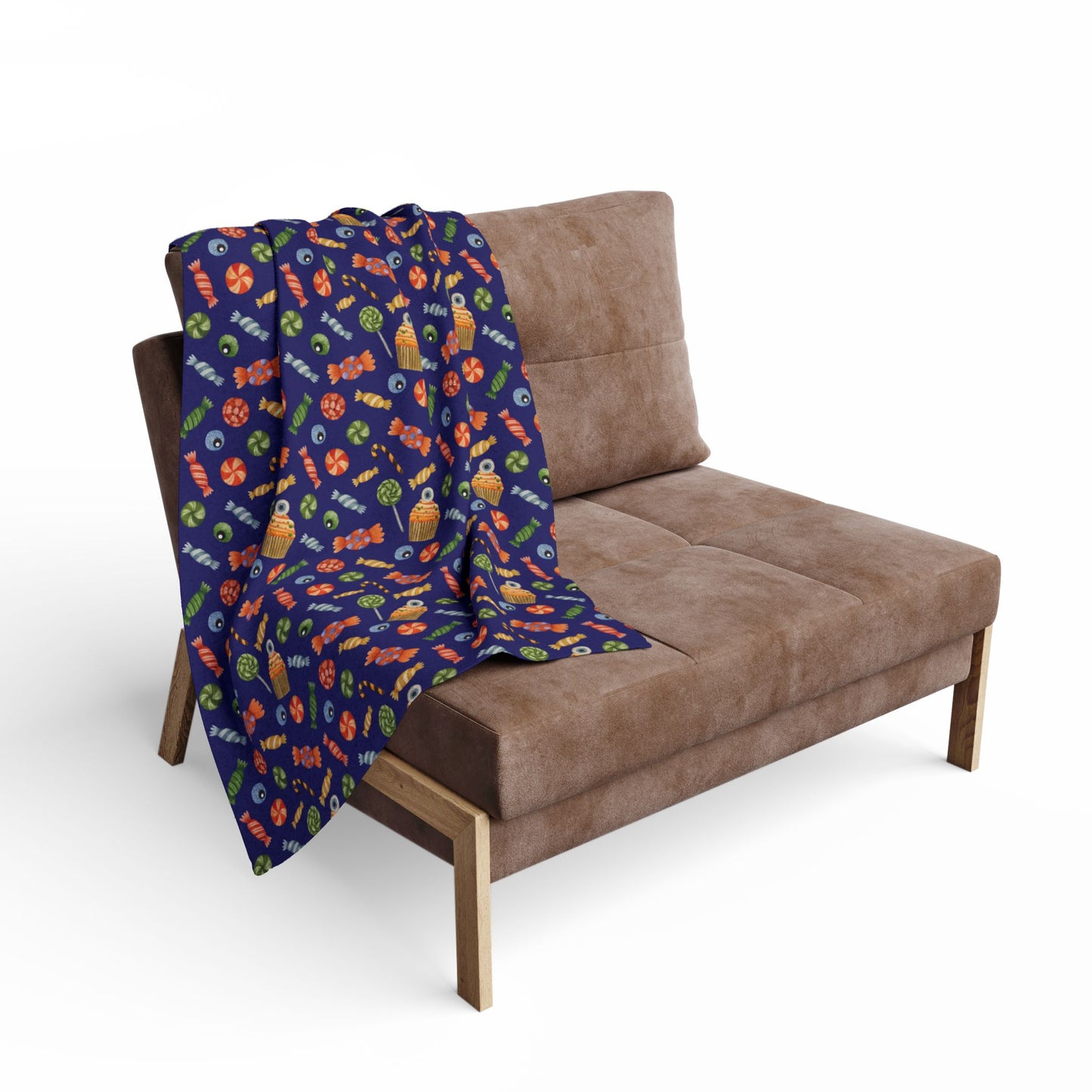 Halloween Candy Fleece Blanket – Cozy Spooky Throw for Fall Nights