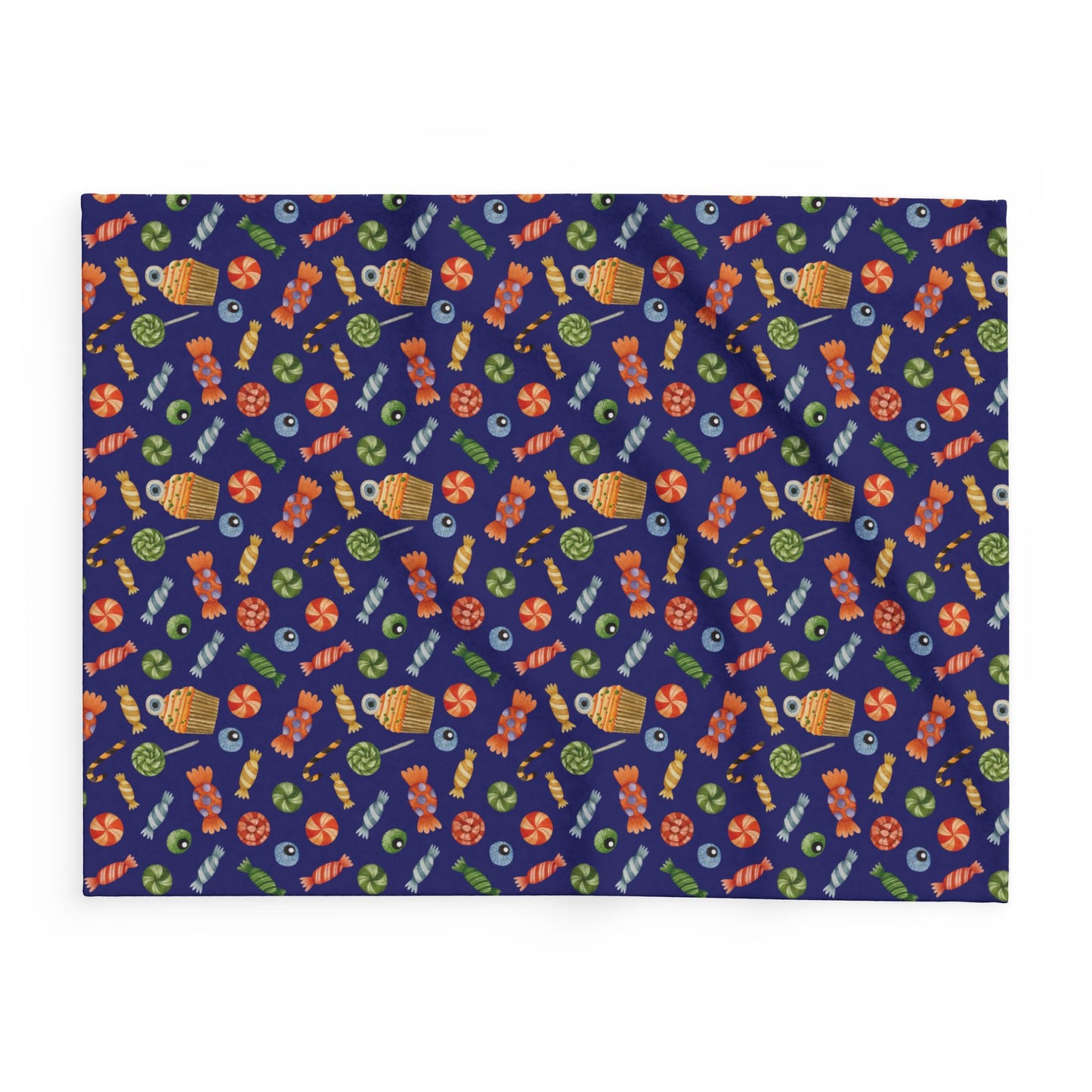 Halloween Candy Fleece Blanket – Cozy Spooky Throw for Fall Nights