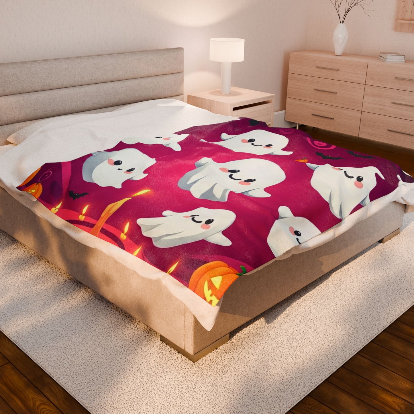 The Spooky Chic Snuggler Plush Blanket – Gothic Cozy Halloween Throw
