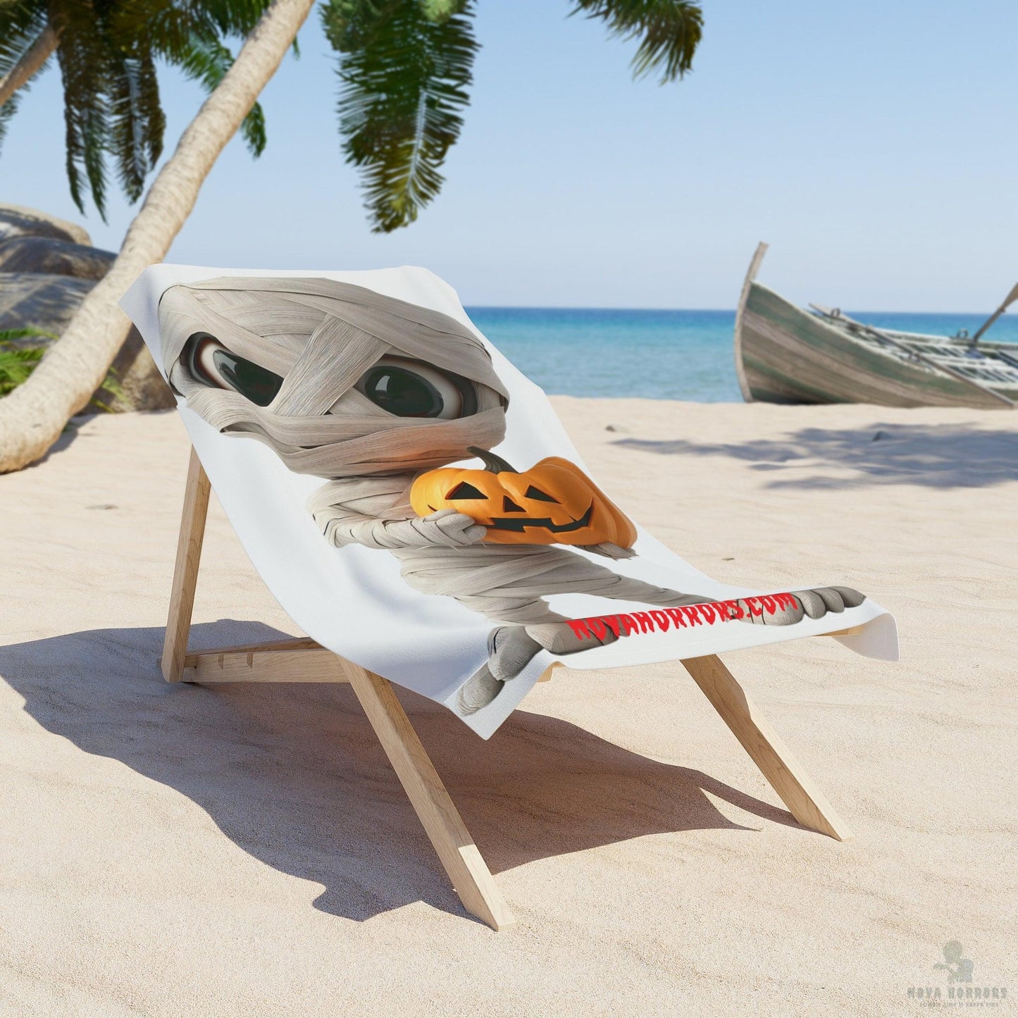 Halloween Mummy Beach Towel