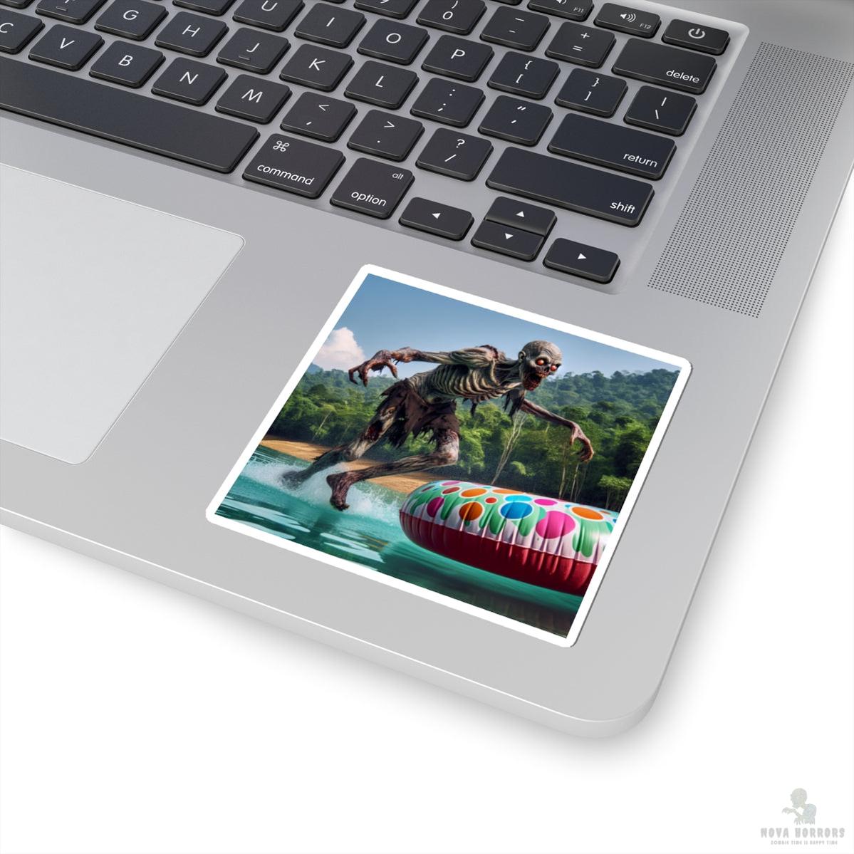 Zombie Pool Float Kiss-Cut Stickers