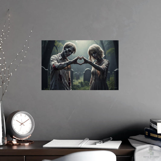 Zombie Couple Poster 17x 11 Matte