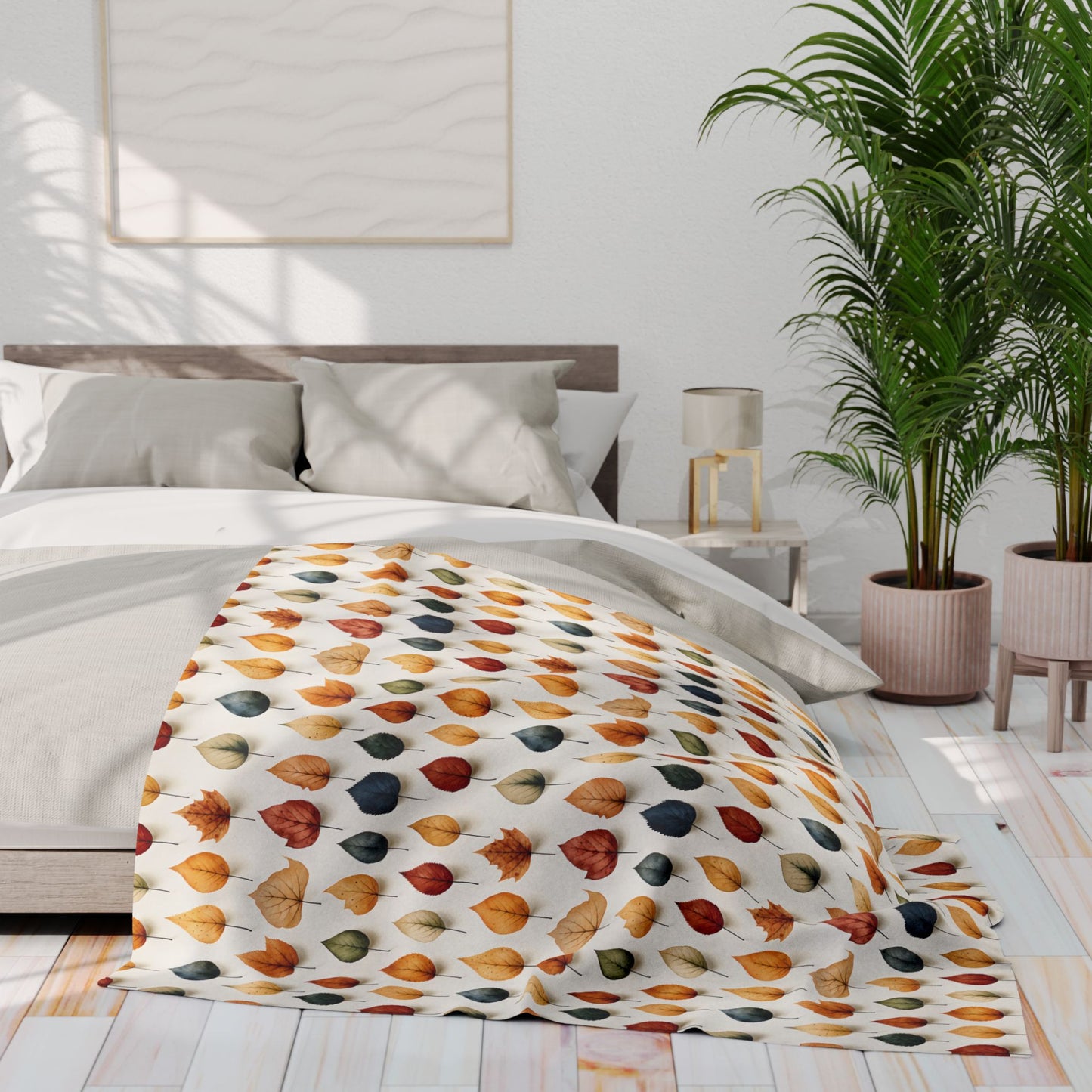 Autumn Leaf Fleece Blanket – Cozy Fall Throw for Halloween & Home Décor