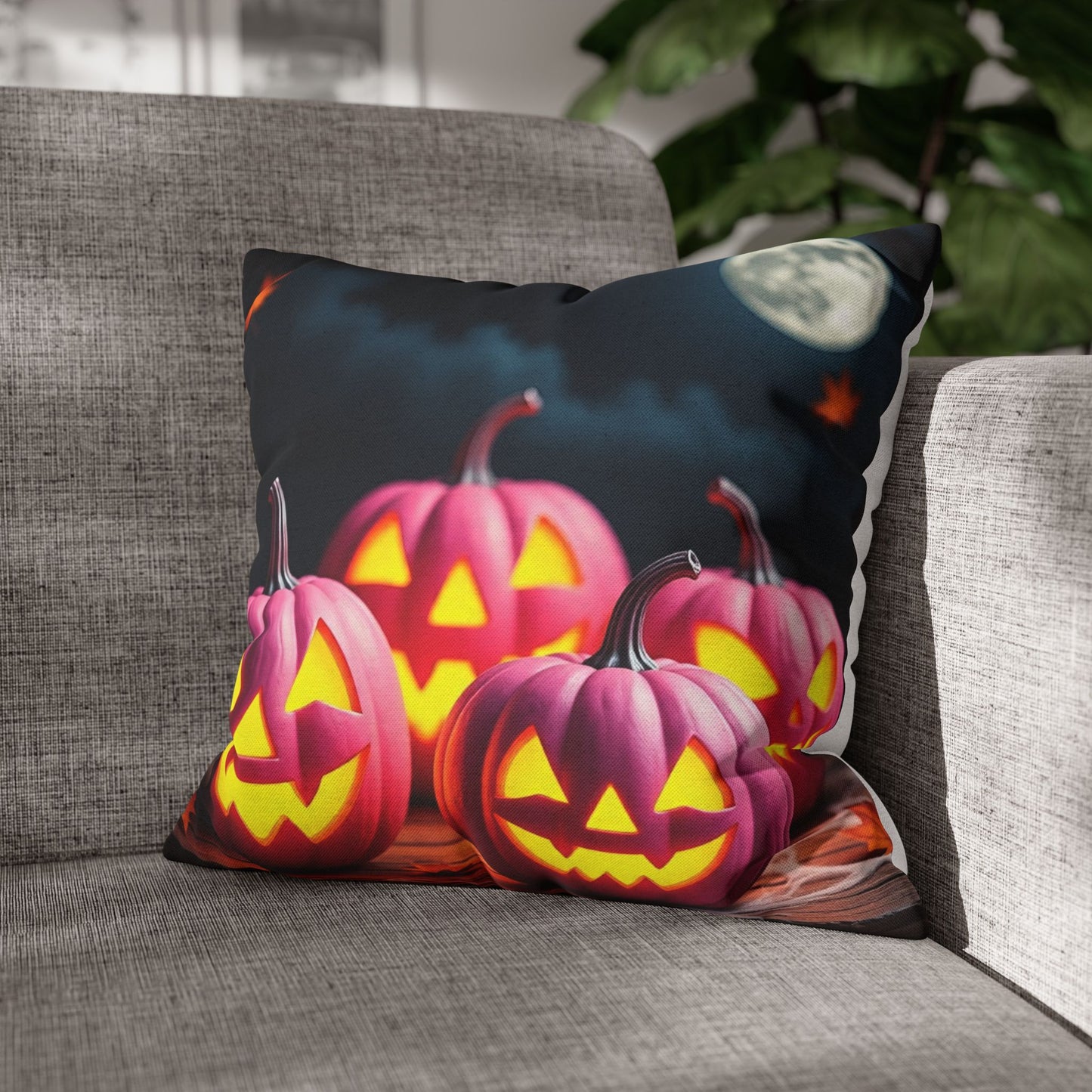 The Rosy Grin Pillowcase 16x16 – Creepy Cute Halloween Throw Pillow Cover