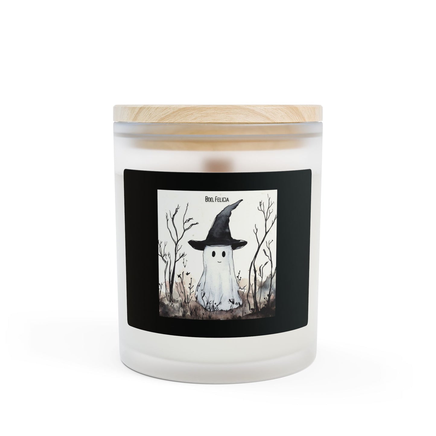 Botanical Frosted Glass Candle – Spooky Gothic Plant-Inspired Home Décor