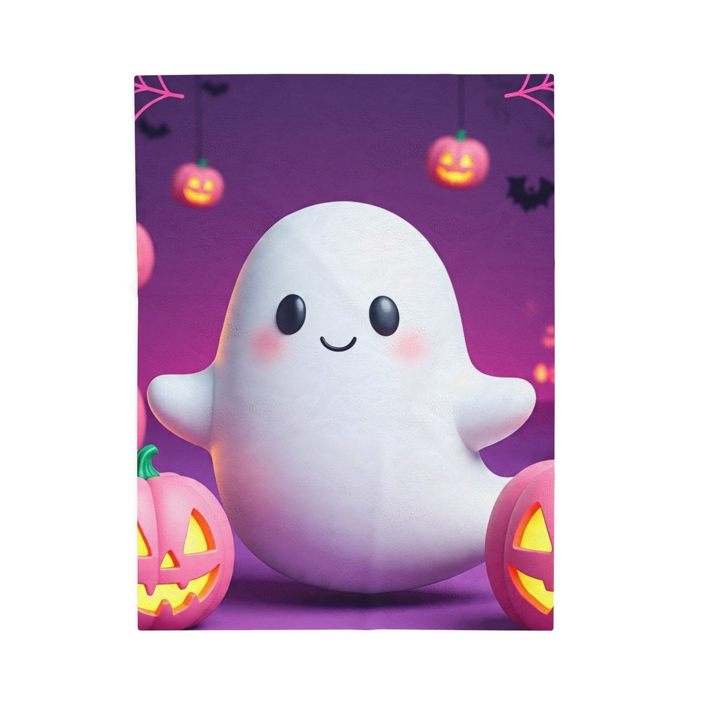 Cozy Ghost Cuddle Plush Blanket – Spooky Cute Halloween Throw