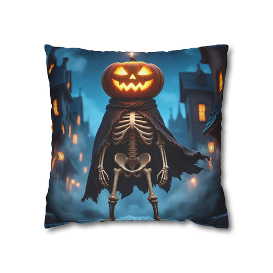 The Hollow's Eve Pillowcase 16x16 – Gothic Halloween Pumpkin Throw Pillow Cover