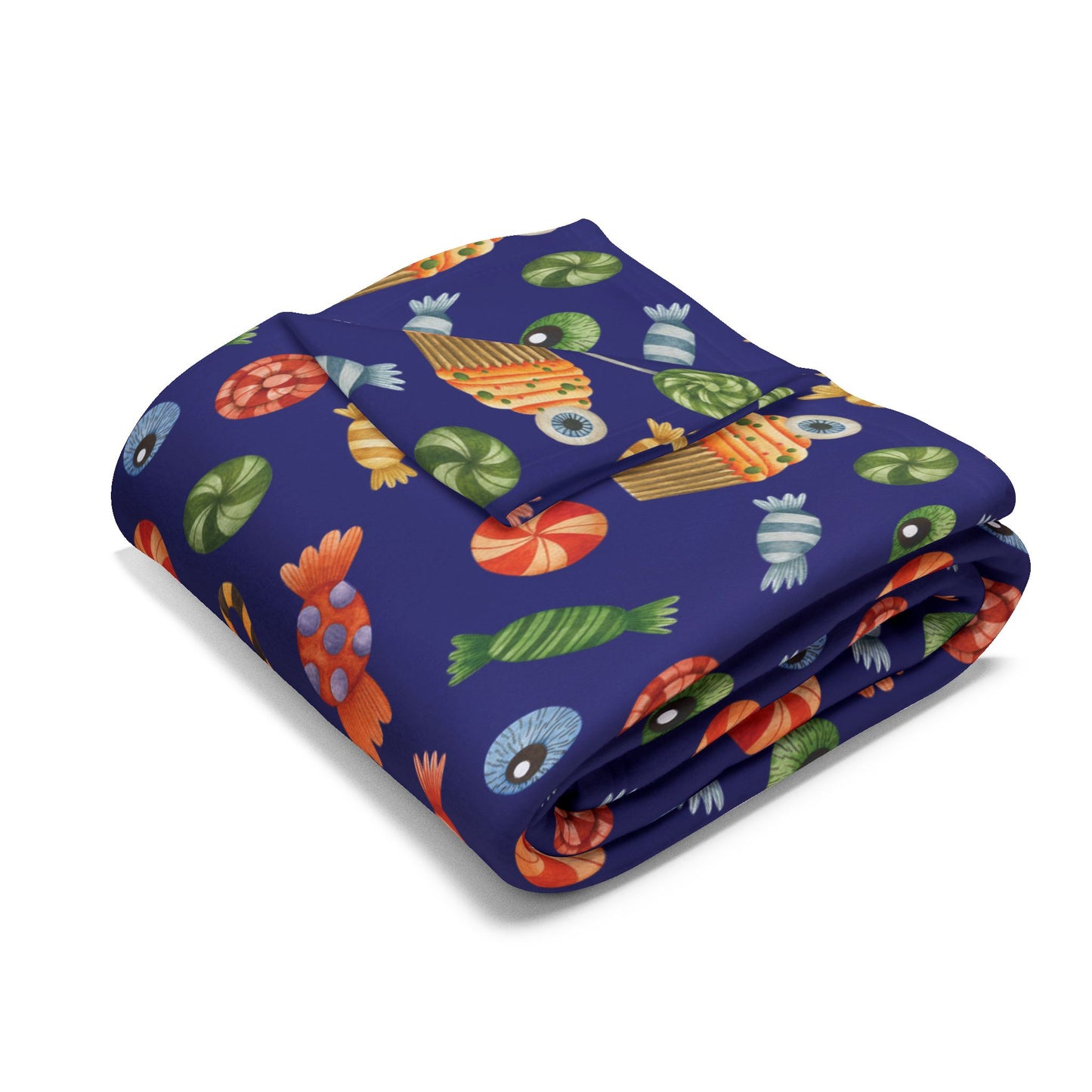 Halloween Candy Fleece Blanket – Cozy Spooky Throw for Fall Nights