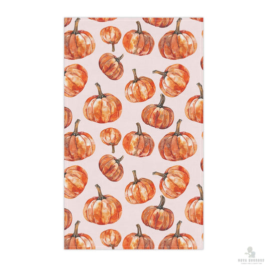 Pink Pumpkin Tea Towels, Fall Kitchen Decor, Cotton Dish Towels, Seasonal Homeware, Perfect Gift for Thanksgiving