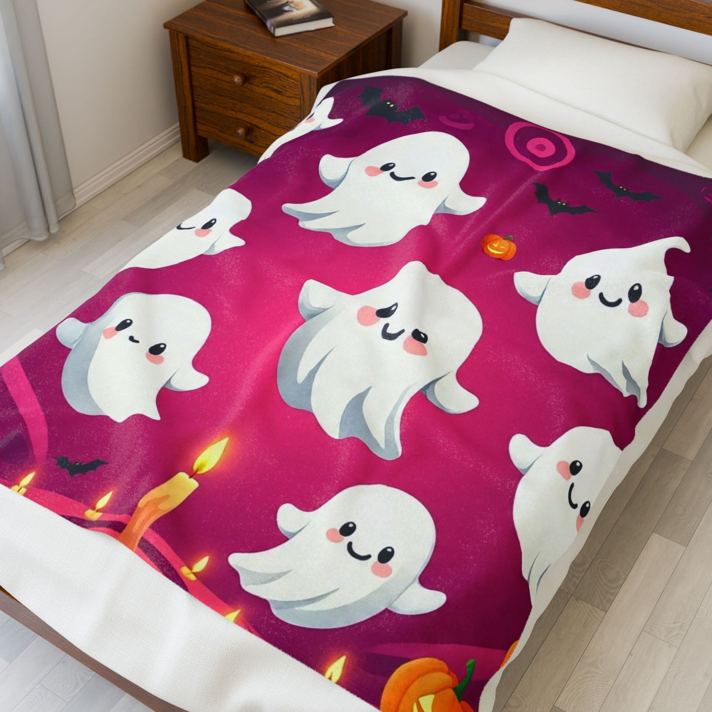 The Spooky Chic Snuggler Plush Blanket – Gothic Cozy Halloween Throw