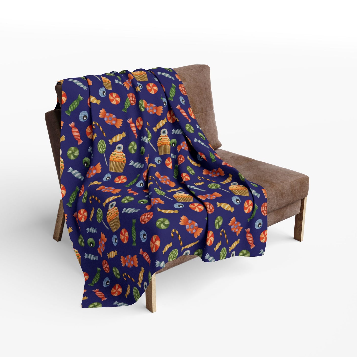 Halloween Candy Fleece Blanket – Cozy Spooky Throw for Fall Nights