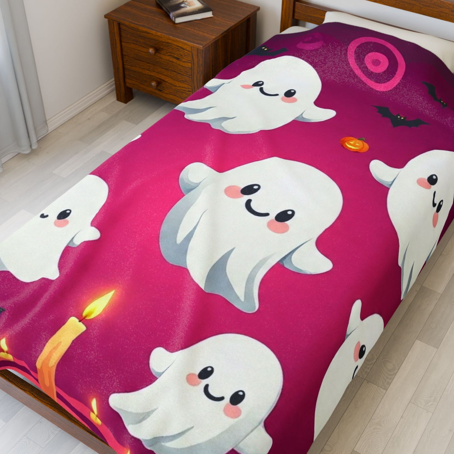 The Spooky Chic Snuggler Plush Blanket – Gothic Cozy Halloween Throw