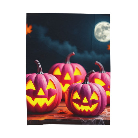 The Rosy Pumpkin Slumber Wrap Plush Blanket – Spooky Cute Halloween Throw