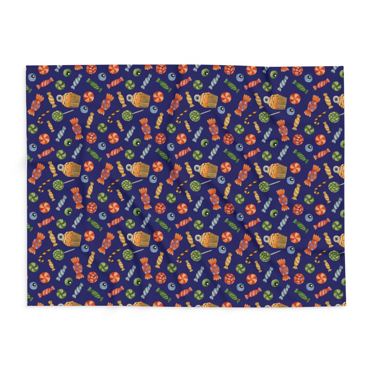 Halloween Candy Fleece Blanket – Cozy Spooky Throw for Fall Nights
