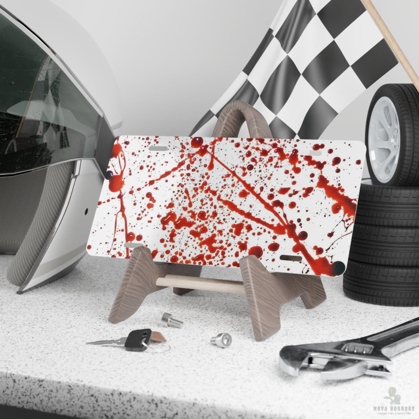 Blood Splatter Vanity Plate