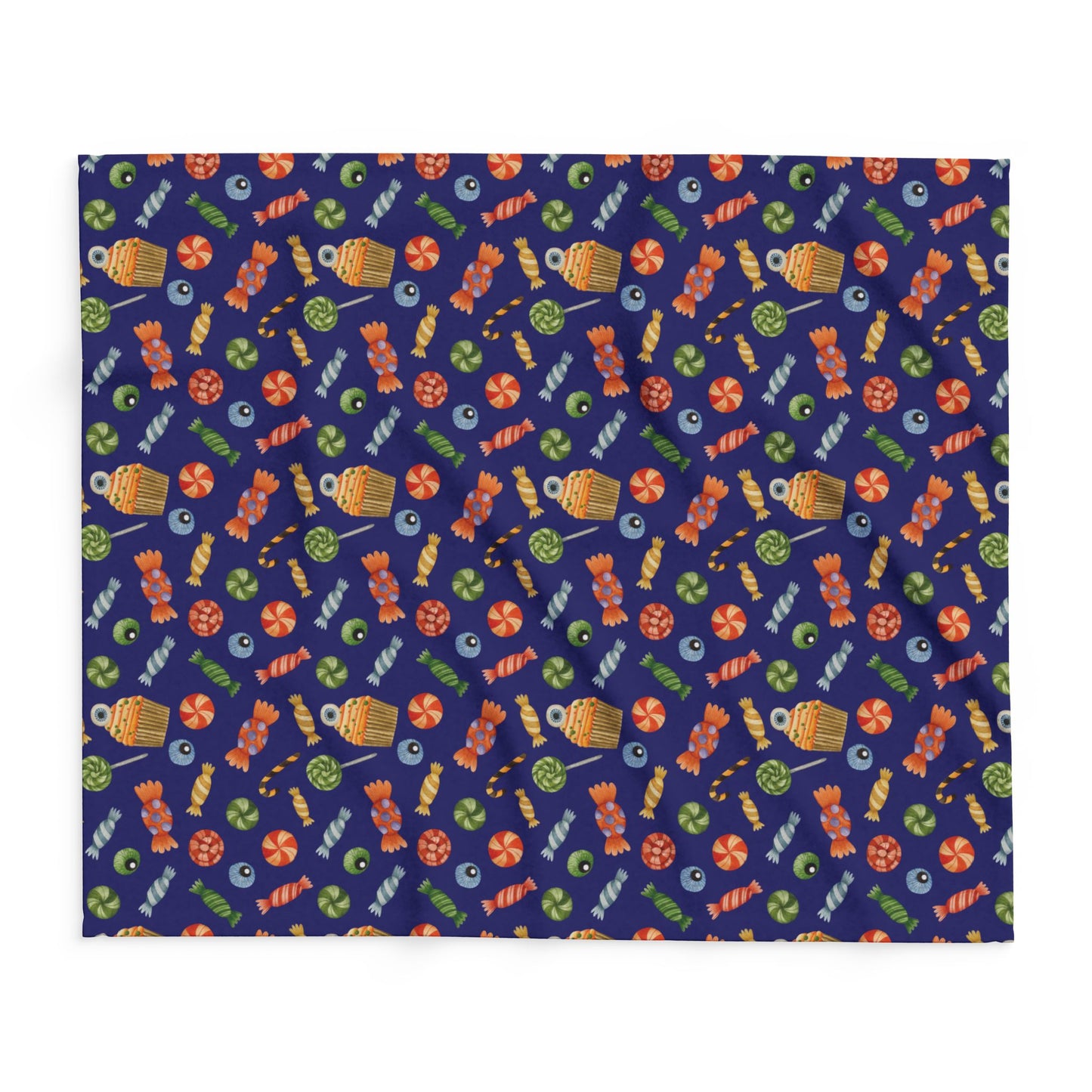 Halloween Candy Fleece Blanket – Cozy Spooky Throw for Fall Nights