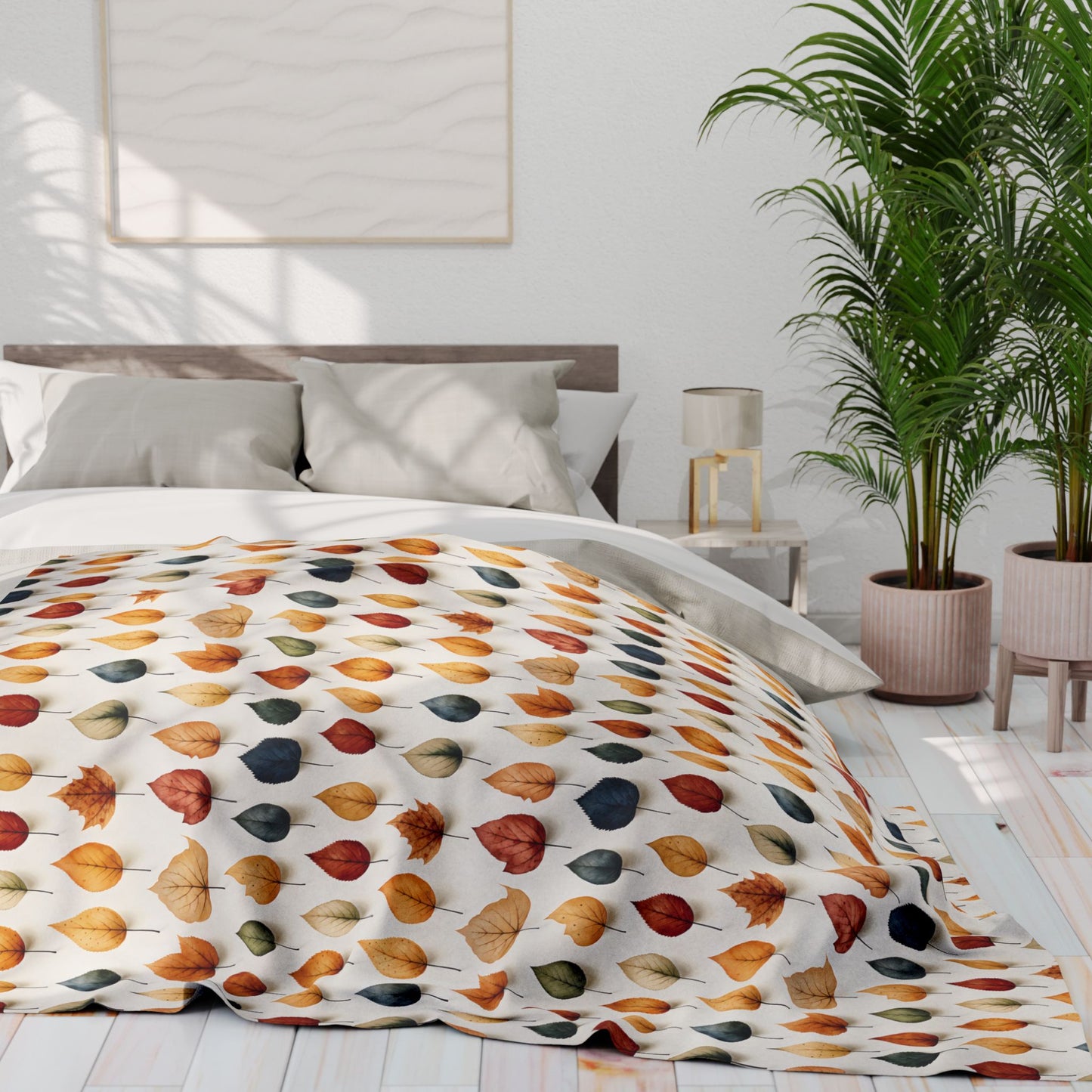 Autumn Leaf Fleece Blanket – Cozy Fall Throw for Halloween & Home Décor