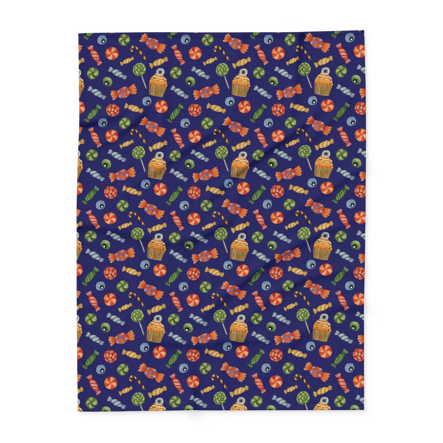 Halloween Candy Fleece Blanket – Cozy Spooky Throw for Fall Nights