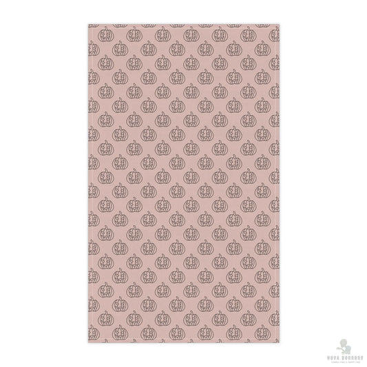Light Pink Pumpkin Tea Towels, Fall Kitchen Decor, Cotton Dish Towels, Seasonal Homeware, Perfect Gift for Thanksgiving