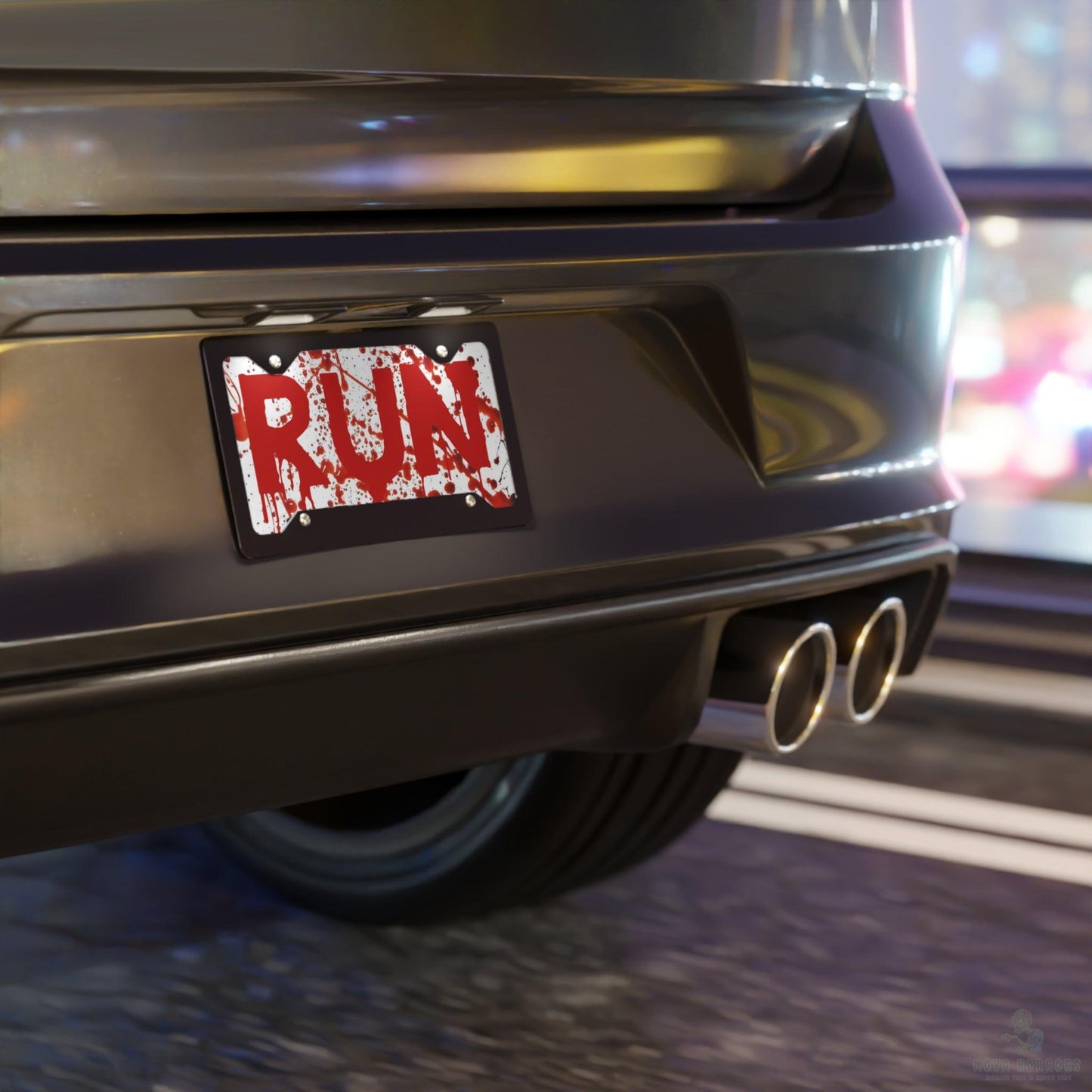 Blood Splatter RUN Vanity Plate