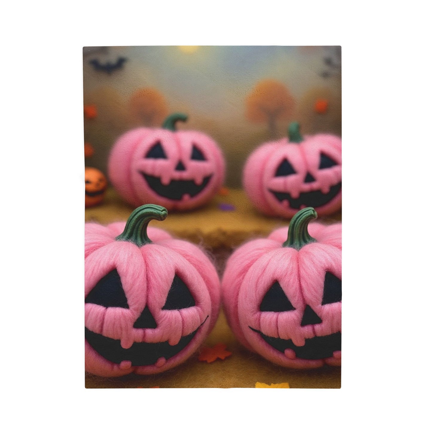 Snuggle Up Pink Pumpkin Plush Blanket – Spooky Cute Pastel Halloween Throw
