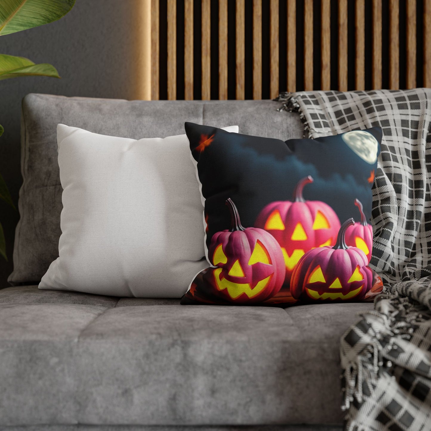 The Rosy Grin Pillowcase 16x16 – Creepy Cute Halloween Throw Pillow Cover