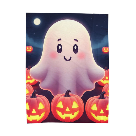 Rosy Spirits Plush Blanket – Spooky Cute Pastel Ghost Halloween Throw