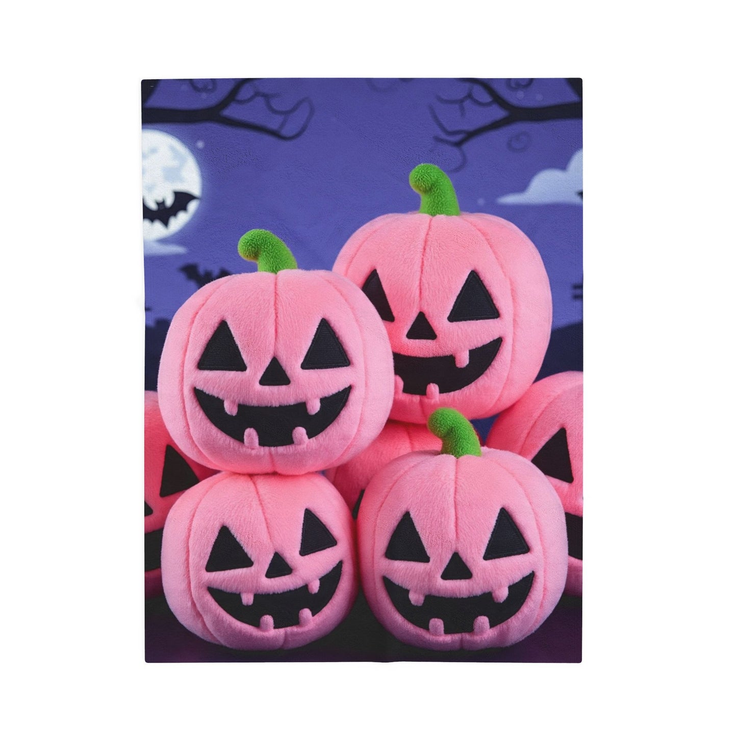 Bubblegum Pumpkin Snuggler Plush Blanket – Pastel Spooky Cute Halloween Throw