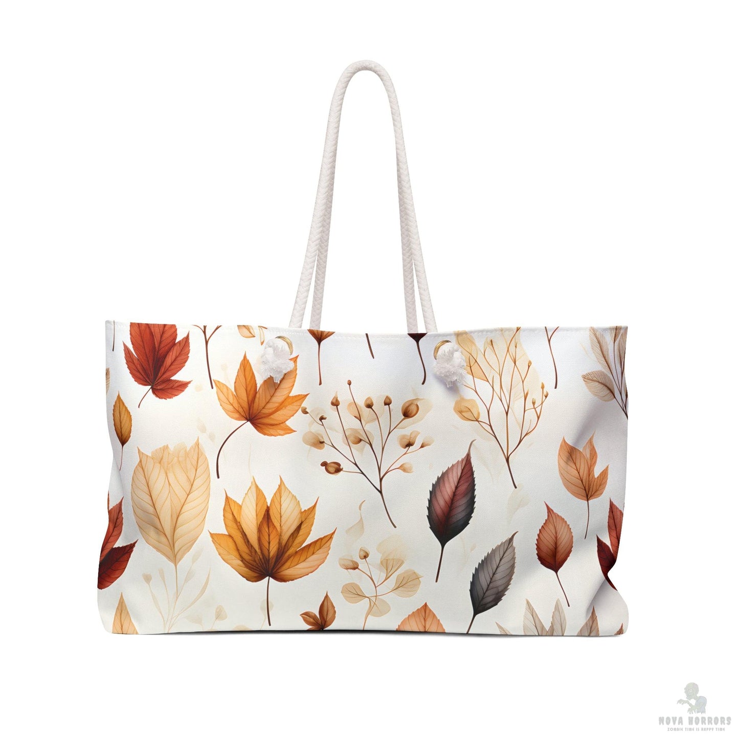 Autumn Floral Weekender Bag, Travel Tote, Beach Bag, Fall Getaway Purse, Lightweight Shopping Bag, Perfect for Weekend Trips