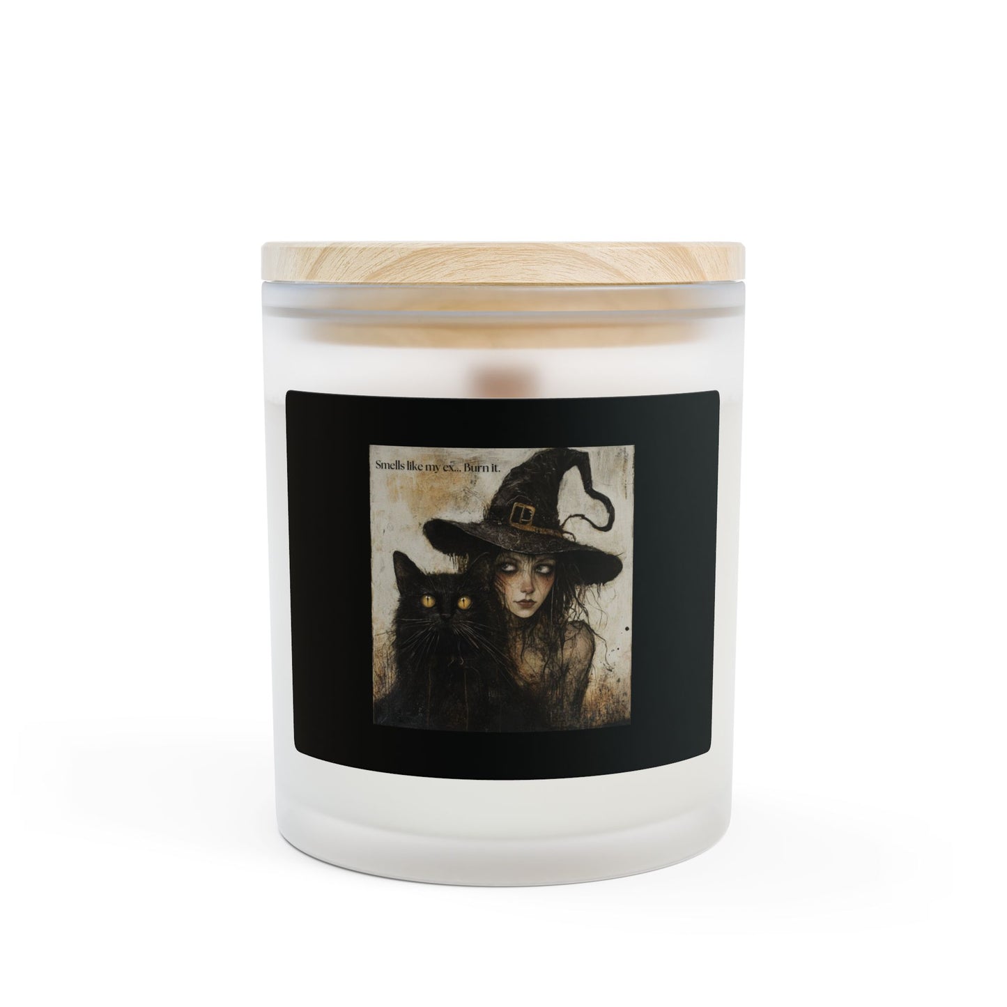 Smells Like My Ex Frosted Glass Candle – Funny Spooky Halloween Décor Gift