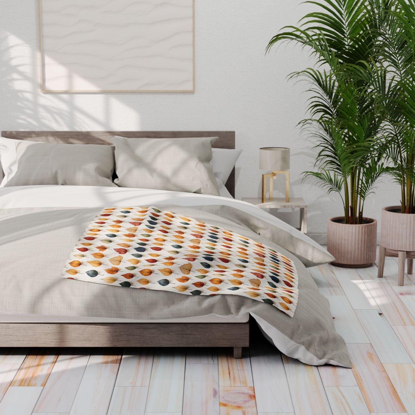 Autumn Leaf Fleece Blanket – Cozy Fall Throw for Halloween & Home Décor
