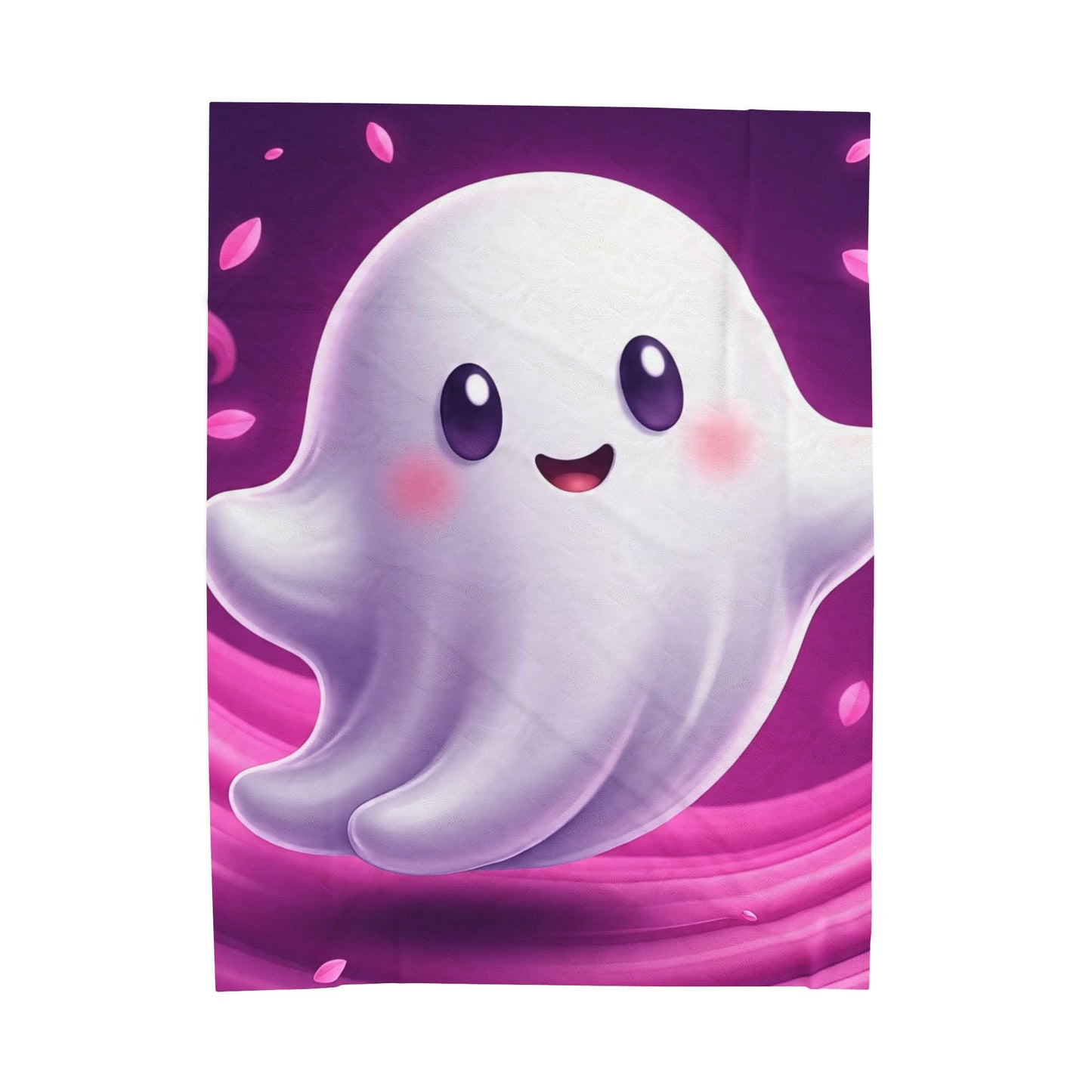 The Pink Ghost Snuggler Plush Blanket – Pastel Spooky Cute Halloween Throw