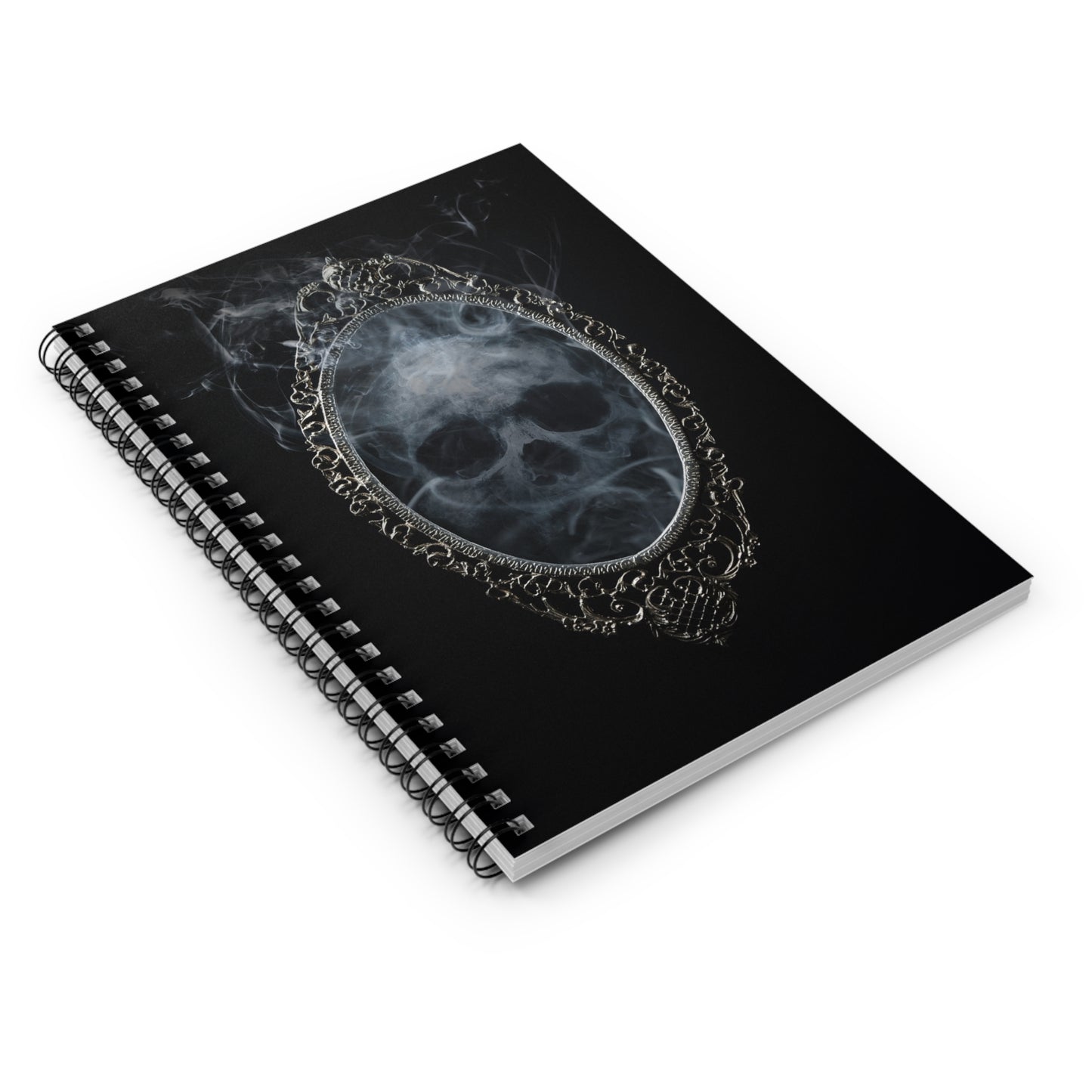 Mirror Skull Spiral Notebook – Gothic Horror Writing Journal