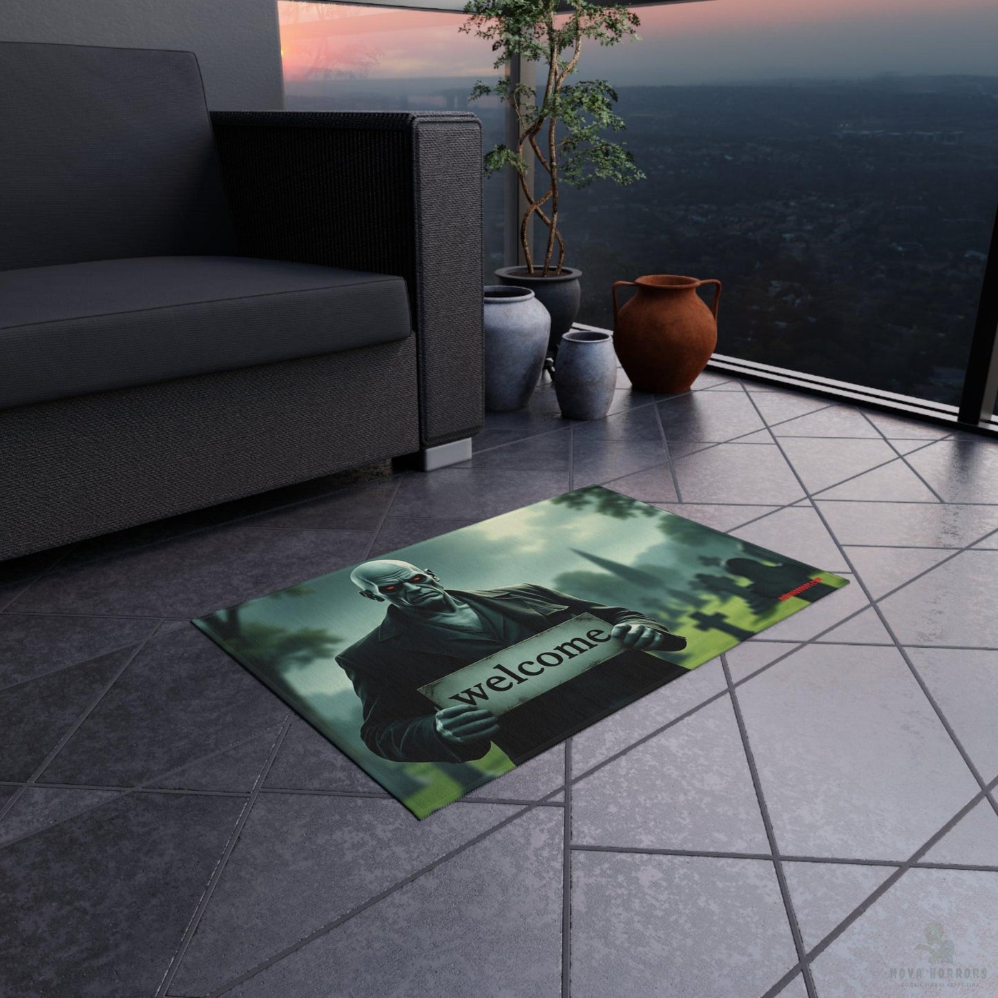 Ghoulish Dude Welcome Outdoor Rug - Doormat