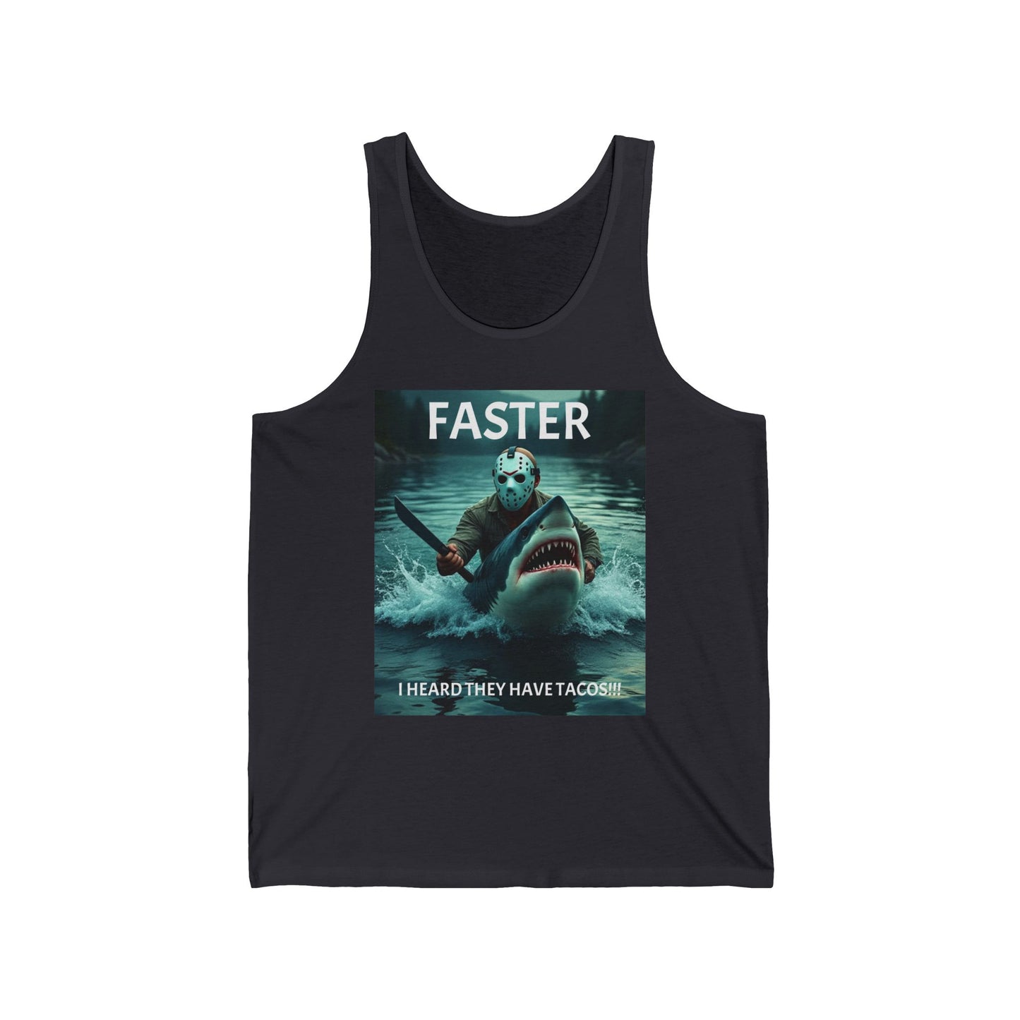 Jason Shark Taco Unisex Jersey Tank