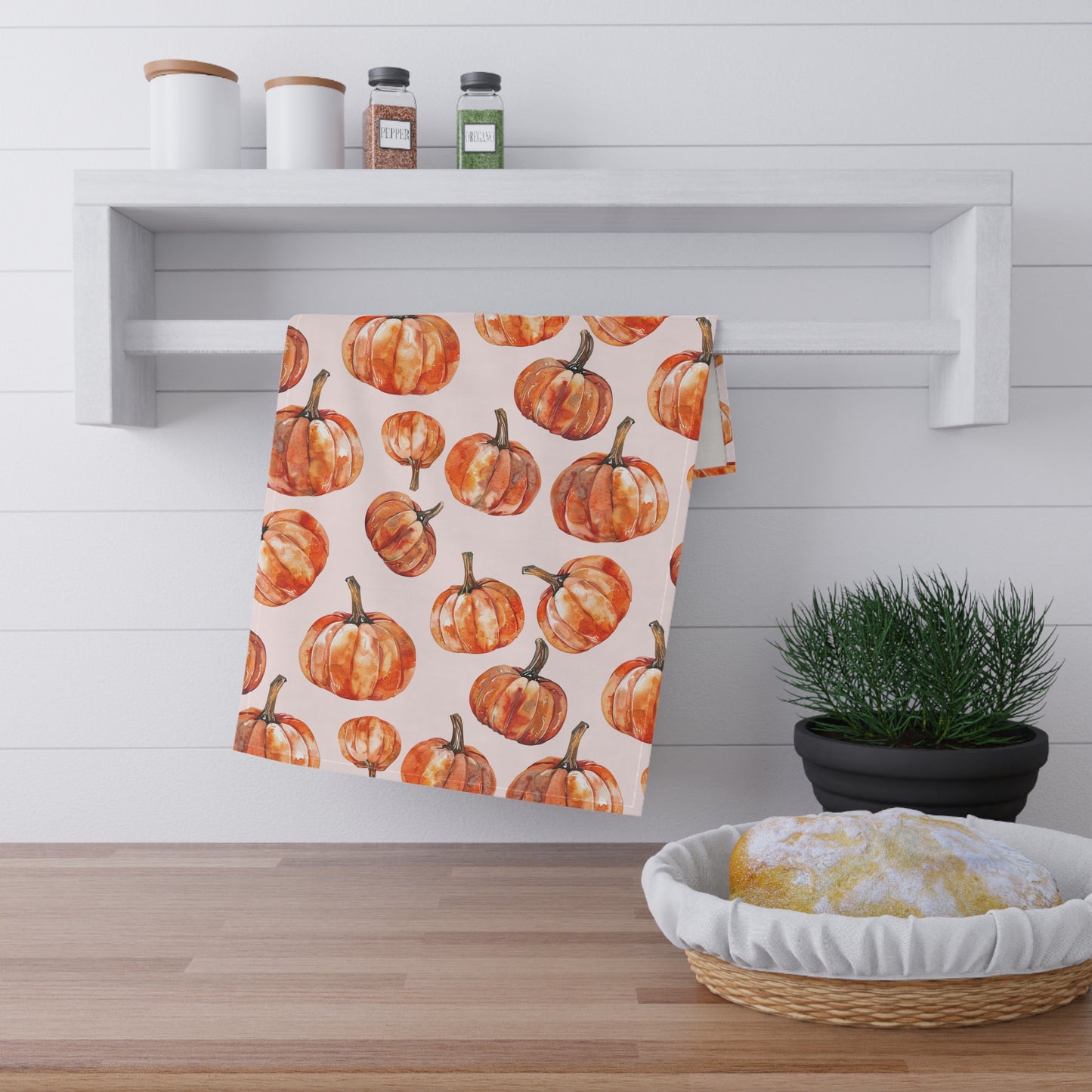 Pink Pumpkin Tea Towels, Fall Kitchen Decor, Cotton Dish Towels, Seasonal Homeware, Perfect Gift for Thanksgiving