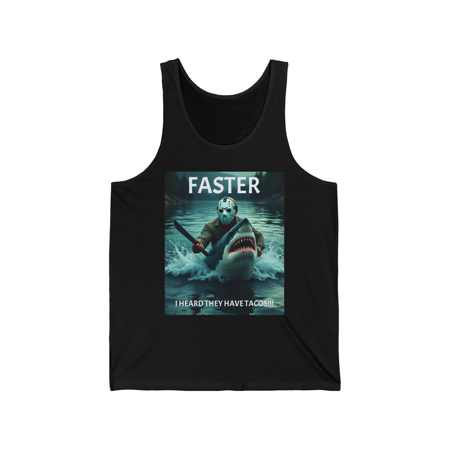 Jason Shark Taco Unisex Jersey Tank