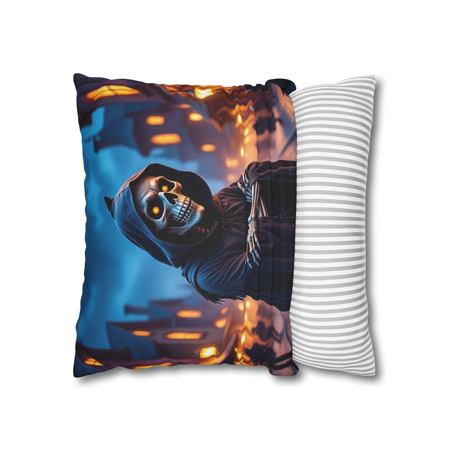 Rattle & Rest Pillowcase 16x16 – Skeleton Halloween Throw Pillow Cover