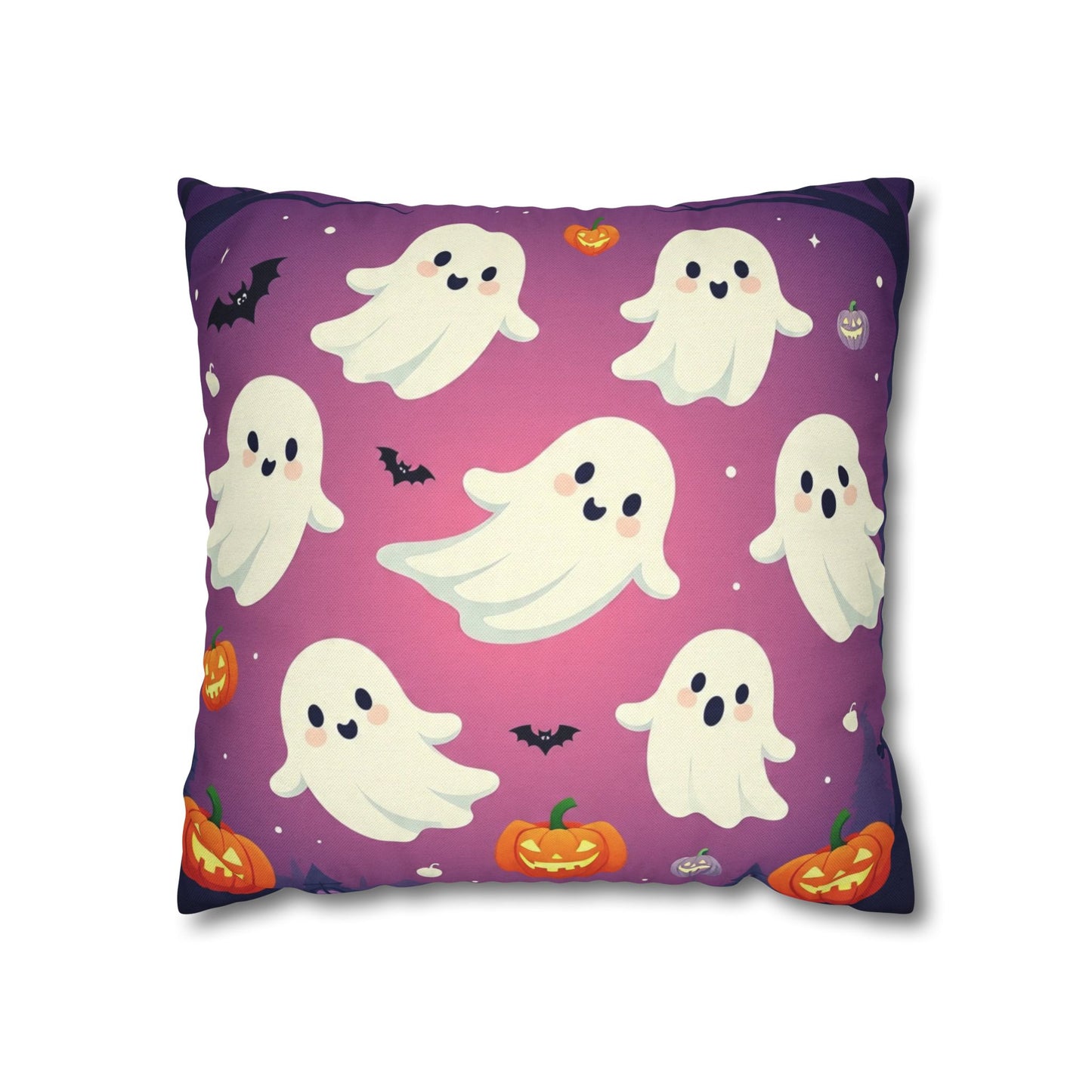 The Spook-tacular Slumber Pillowcase 16x16 – Creepy Cute Halloween Throw Pillow Cover