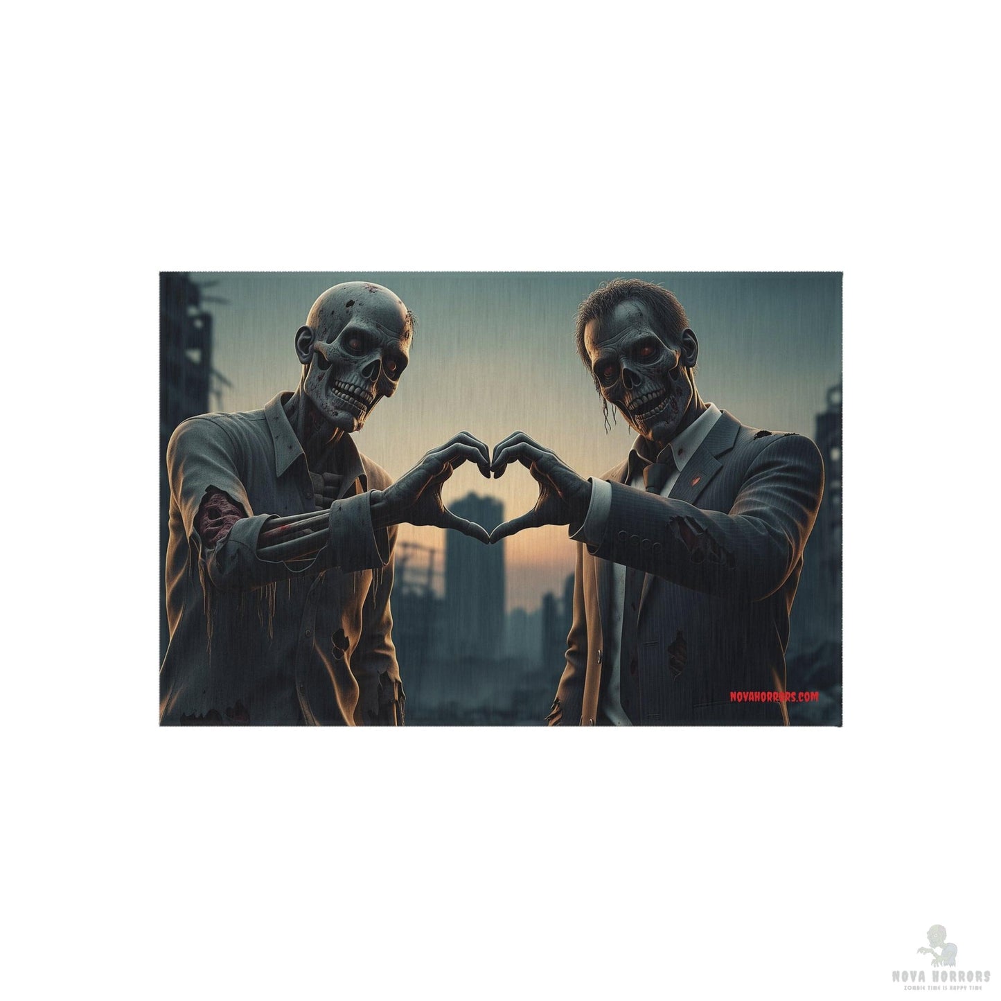 Zombie Heart Guys Outdoor Rug - Doormat