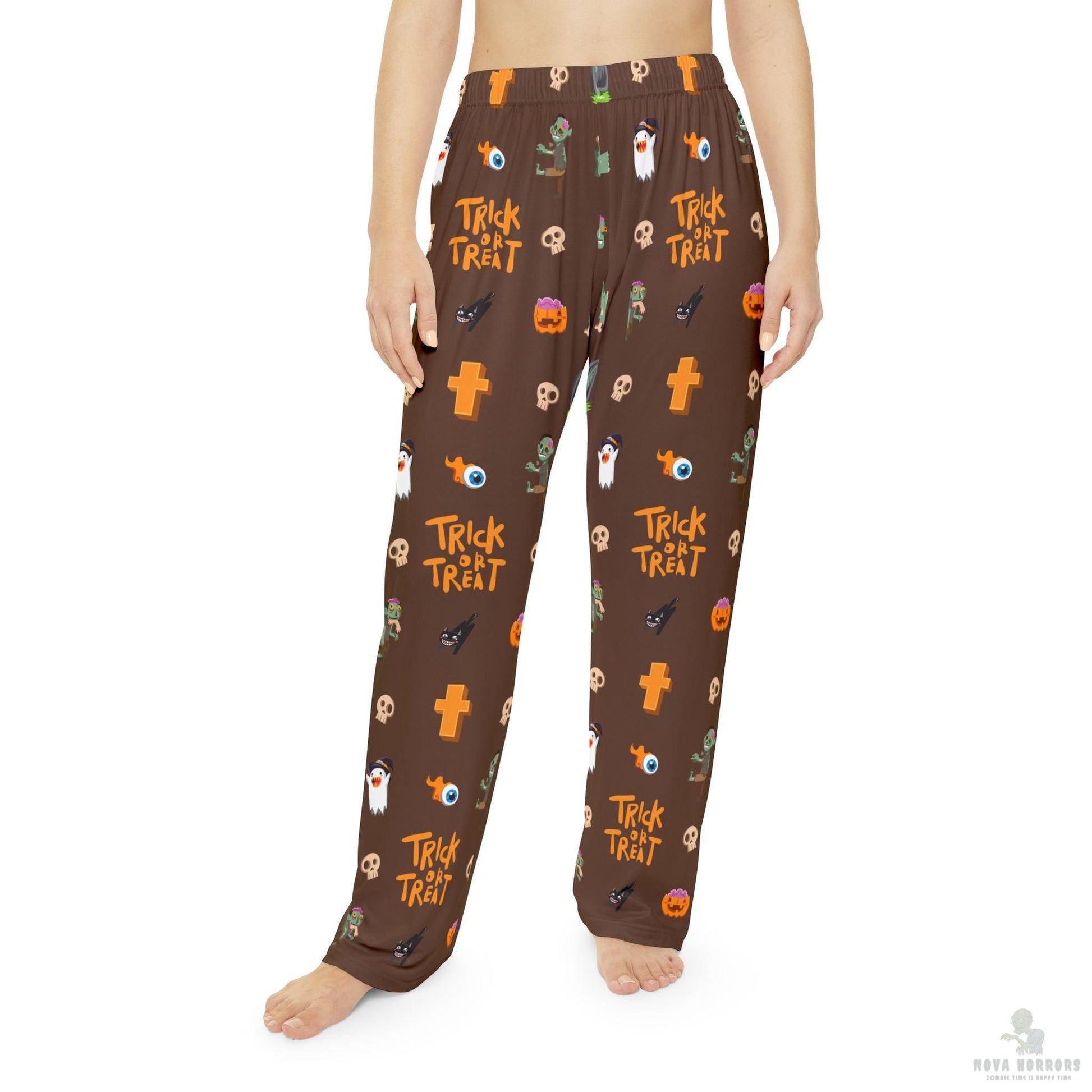 Trick or Treat Women's Pajama Pants, Halloween Sleepwear, Cute Loungewear, Gift for Her, Seasonal Relaxation Pants