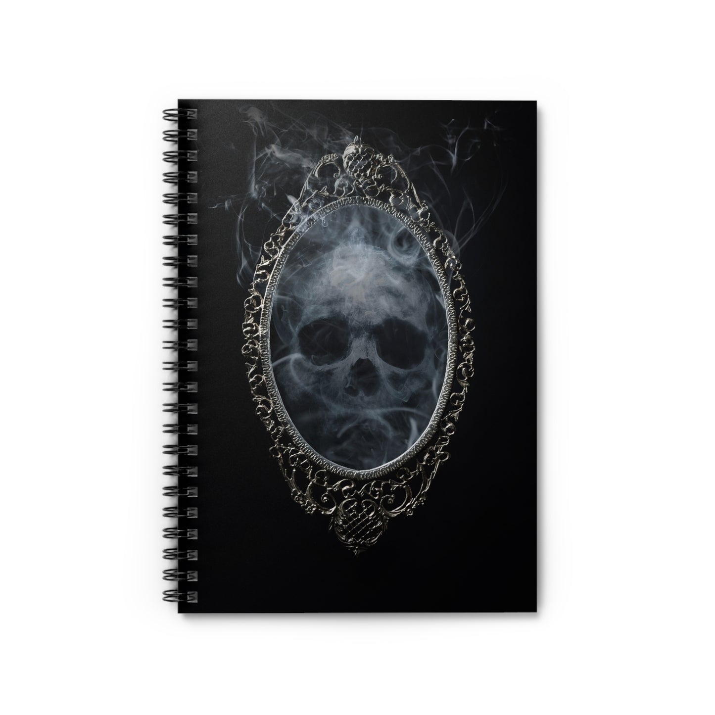 Mirror Skull Spiral Notebook – Gothic Horror Writing Journal