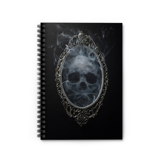 Mirror Skull Spiral Notebook – Gothic Horror Writing Journal