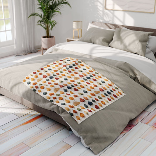 Autumn Leaf Fleece Blanket – Cozy Fall Throw for Halloween & Home Décor