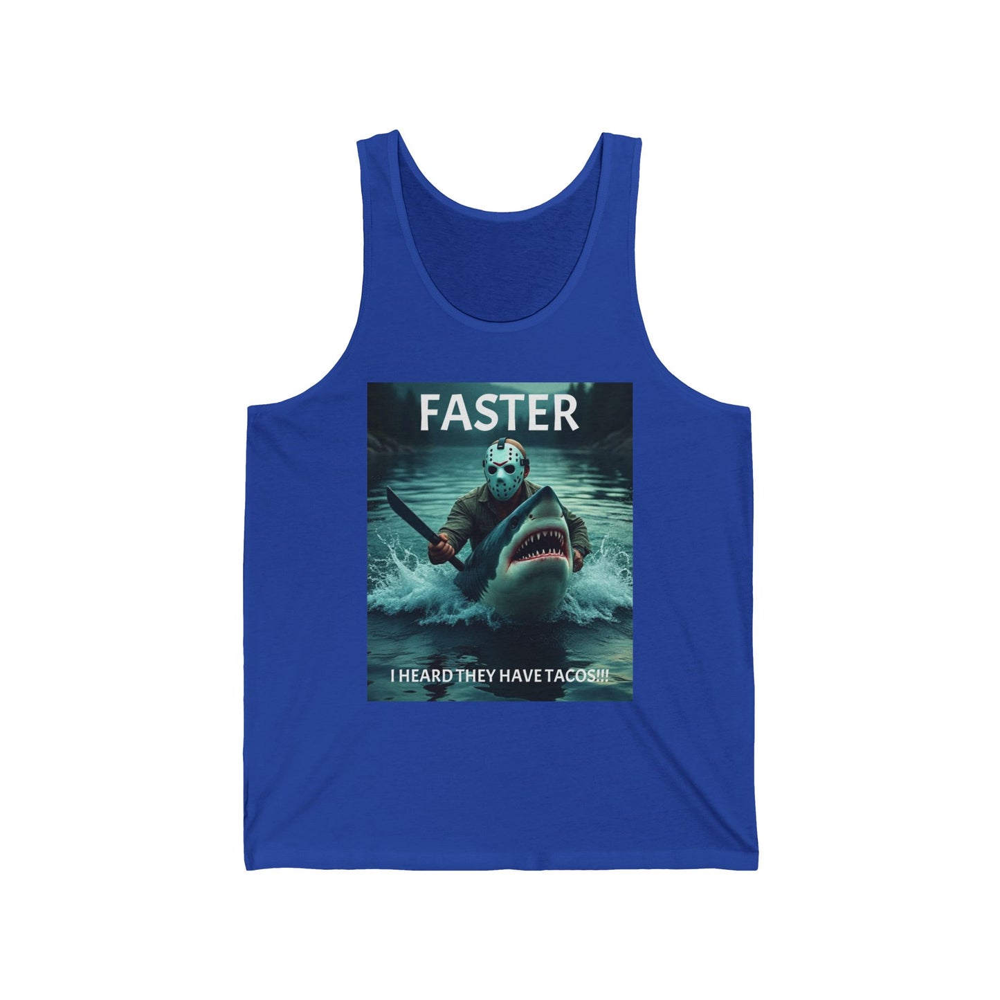 Jason Shark Taco Unisex Jersey Tank