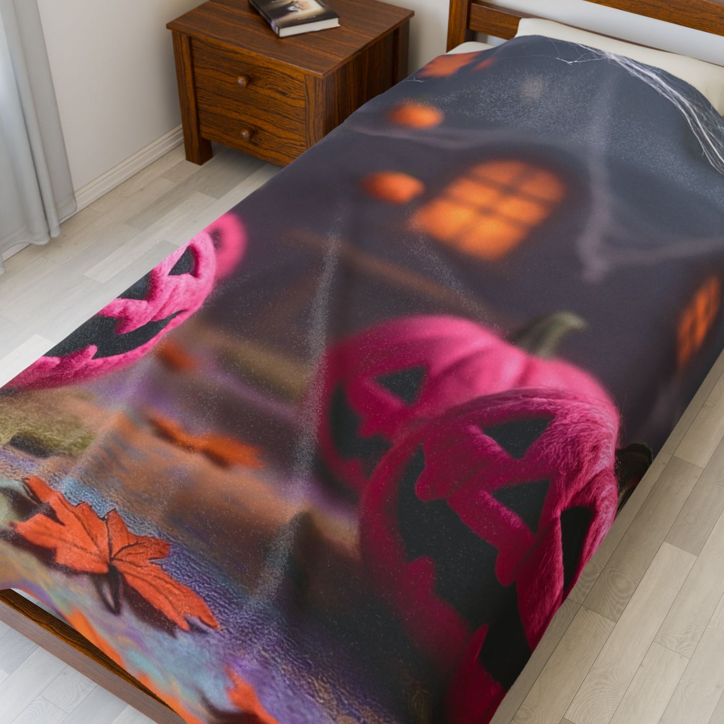 Cotton Candy Patch Cozy Plush Blanket – Pastel Halloween Spooky Cute Throw